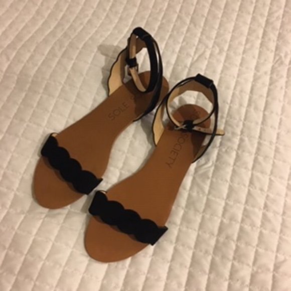 Sole Society Shoes - Sole Society black Odette kid suede sandals -